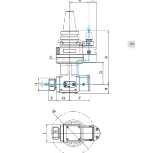 Изображение товара - Алюминиевая угловая головка AHM-BT40-A04.180G-I