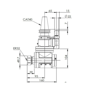 Изображение товара - Двусторонние угловые головки 90°-A16-CAT40-D