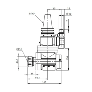 Изображение товара - Стандартные угловые головки 90°-A32-BT50-R