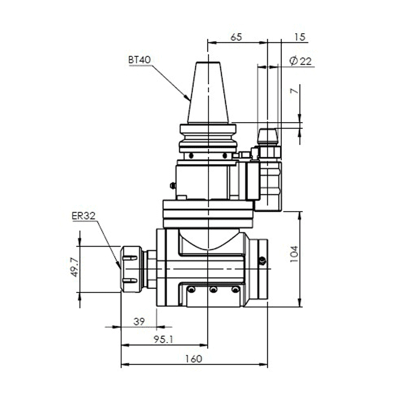 Изображение товара - Стандартные угловые головки 90°-A25-BT40-D-E226