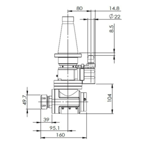 Изображение товара - Угловые головки для тяжелой обработки  90°-A-ISO40-HSK100