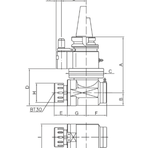 Изображение товара - Угловая фрезерная головка с наклоном 90° AHB-SK40-BT30