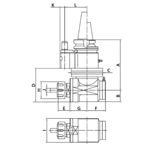 Изображение товара - Угловая фрезерная головка с наклоном 90° AHB-SK50-ER40