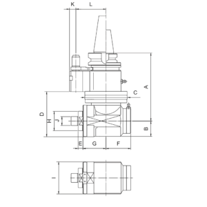 Изображение товара - Угловая фрезерная головка с наклоном 90° AHC-CAT40-FA25.4