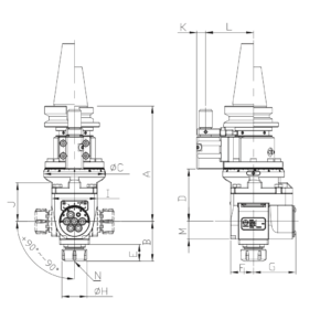 Изображение товара - Универсальная угловая головка AHG-SK40-A2