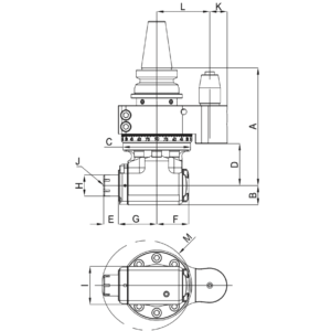 Изображение товара - Облегченная угловая головка AHL-CAT40-A1.65G