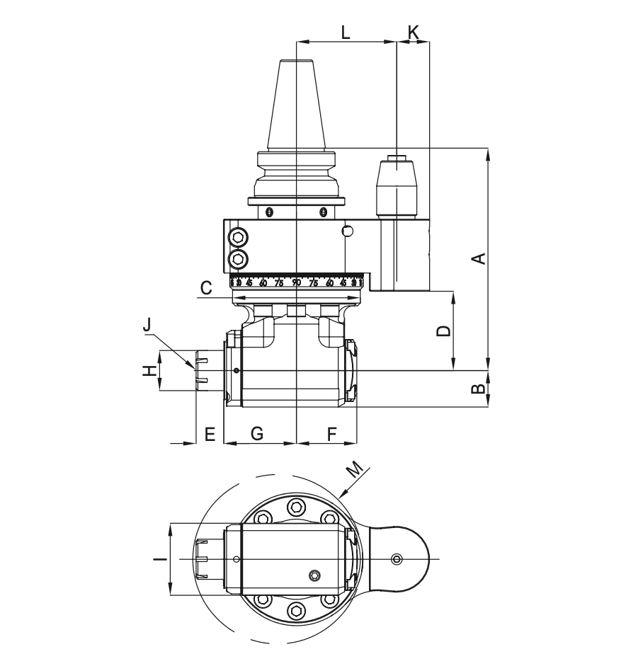 Изображение товара - Облегченная угловая головка AHL-SK30-A1.55G