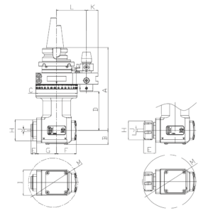 Изображение товара - Алюминиевая угловая головка AHM-CAT40-A10.180G