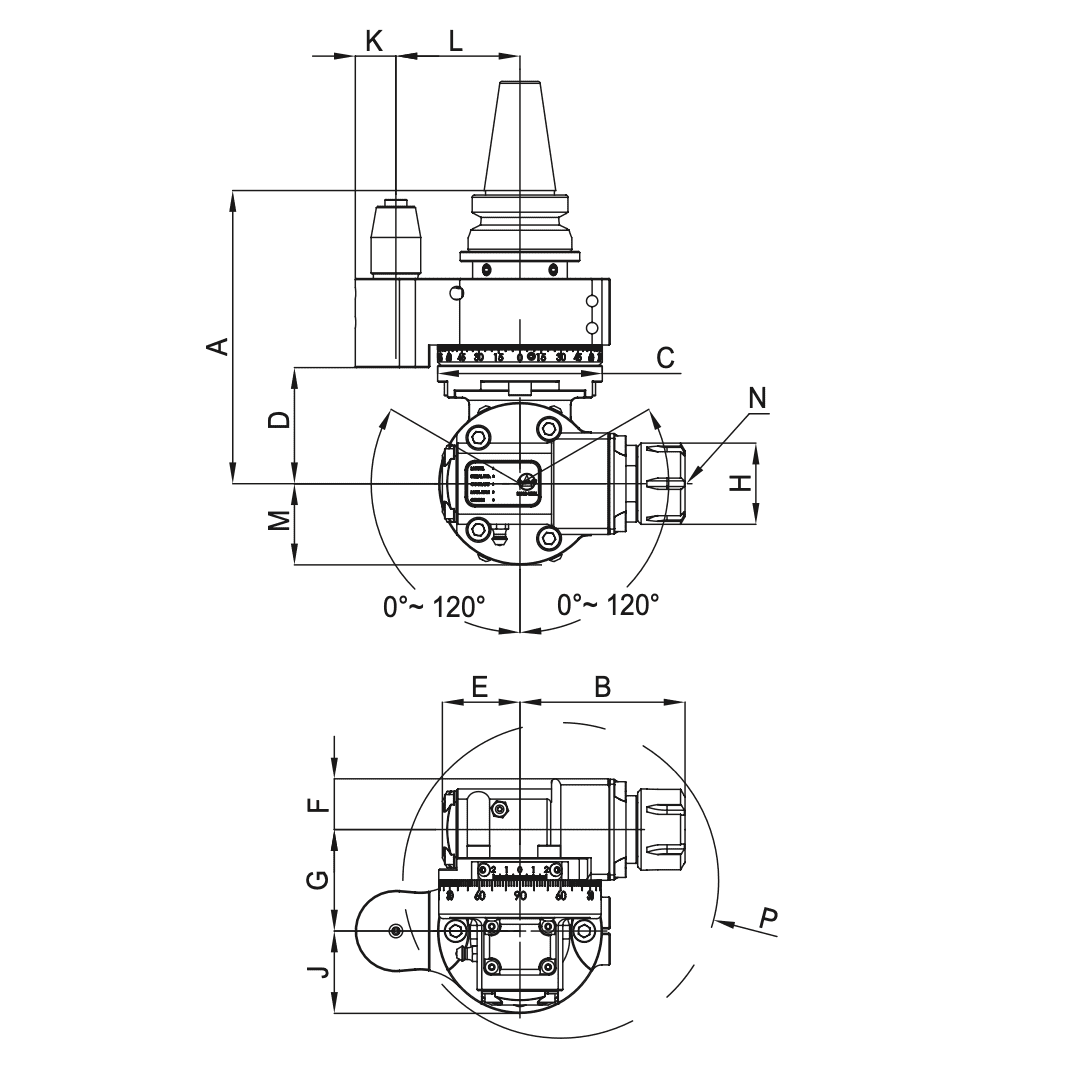 Изображение товара - Универсальная угловая головка AHL-SK50-B2.65G