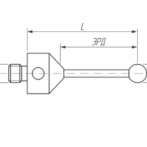 Изображение товара - Щуп прямой М5, сферический наконечник Ø 1 мм, длина 75 мм