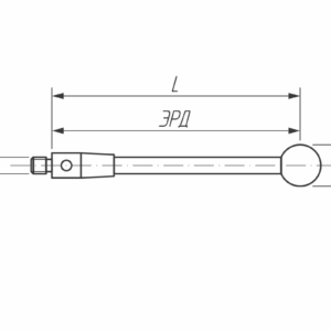 Изображение товара - Щуп прямой М2, сферический наконечник Ø 5 мм, длина 40 мм