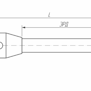 Изображение товара - Щуп прямой М5, сферический наконечник Ø 8 мм, длина 300 мм