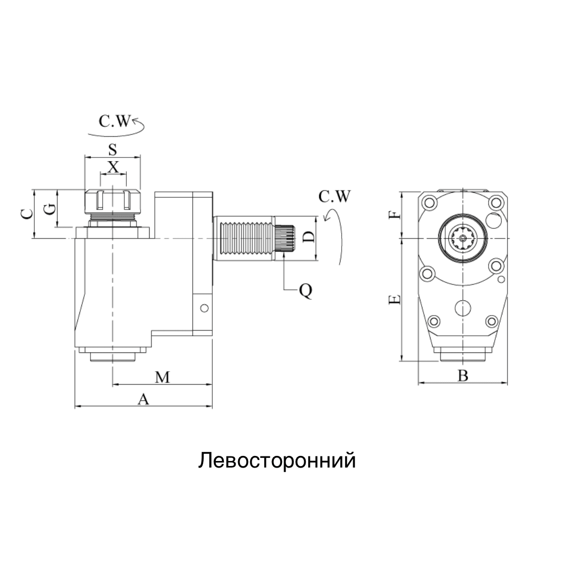 VDI60-ER32 Радиальный резьбонарезной приводной блок со смещением TBL60548232106