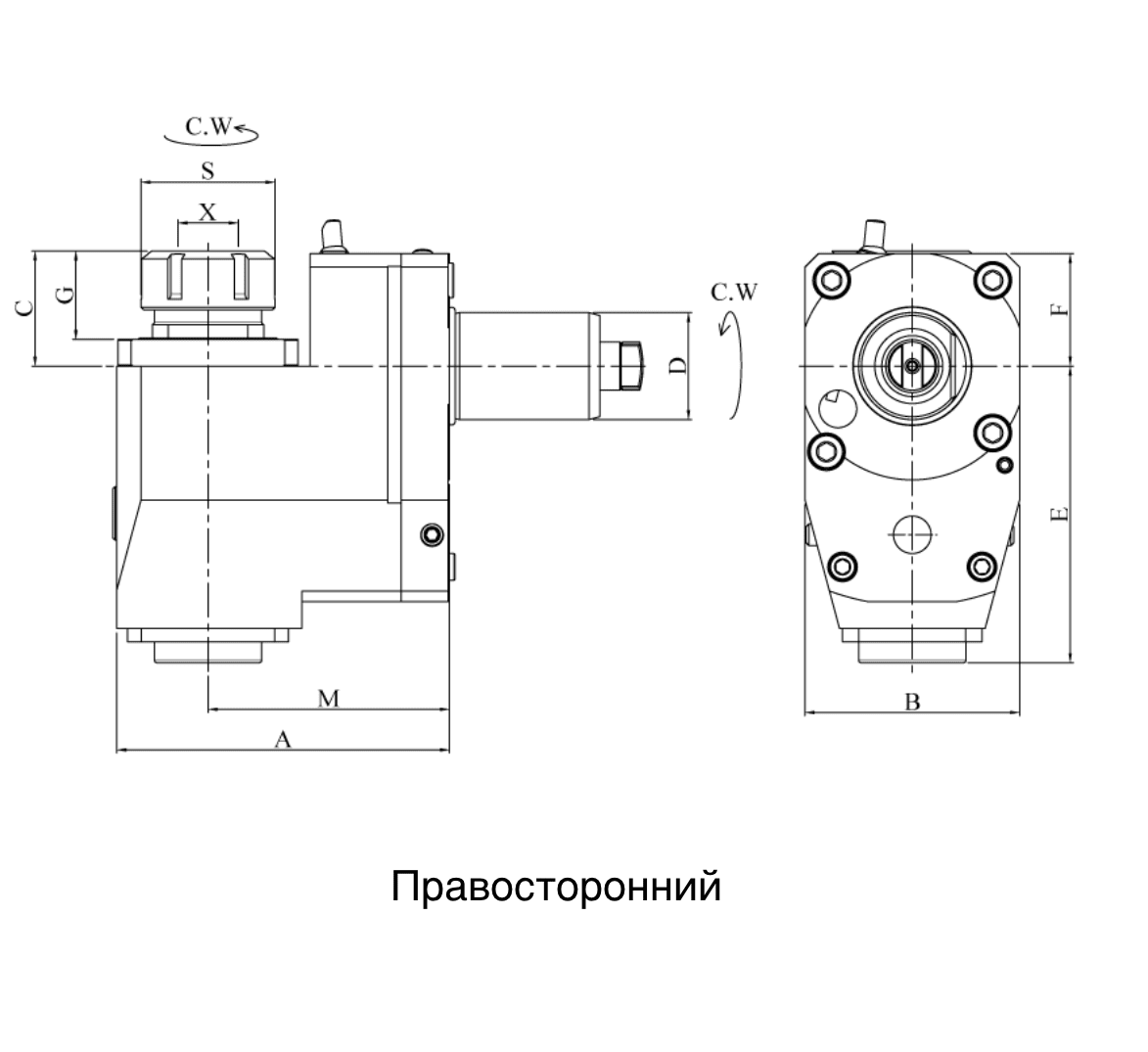 VDI60-ER32 Радиальный резьбонарезной приводной блок TBR60180932106