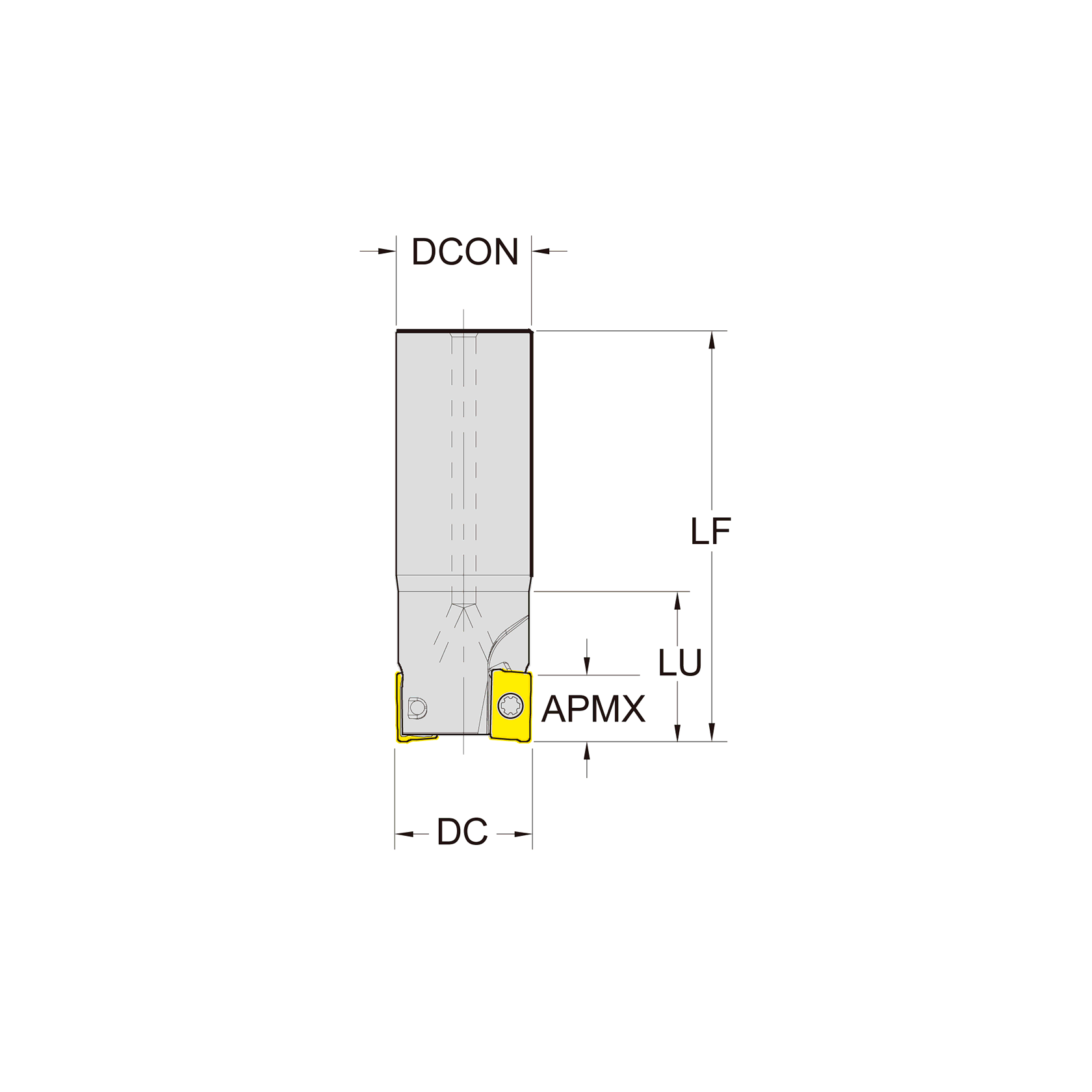 Корпус фрезы со сменными пластинами NC-AP10-D20-C20-L150-Z03-H (NC130003)